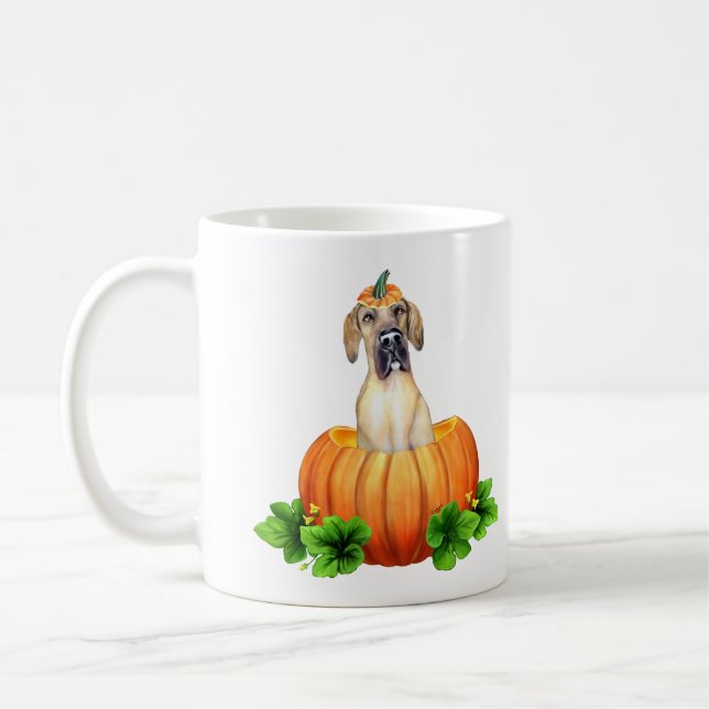 Mug Grand Dane Halloween Mantle/Fawn personnalisé RRB (Gauche)