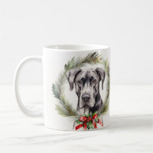 Mug Grand Dane Noël Wreath Festive Pup