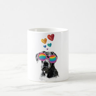 Mug Grand Danois avec coeurs Saint-Valentin