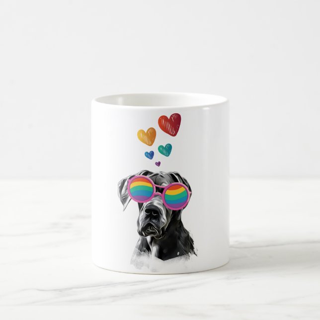 Mug Grand Danois avec coeurs Saint-Valentin  (Centre)