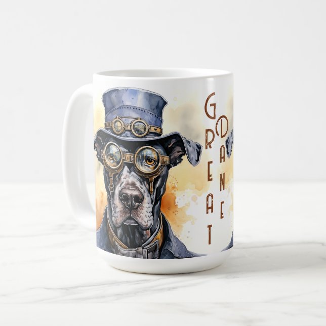 Mug Grand Danois Chien Steampunk (Devant gauche)