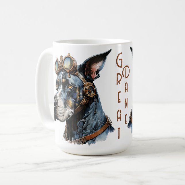 Mug Grand Danois Chien Steampunk (Devant gauche)