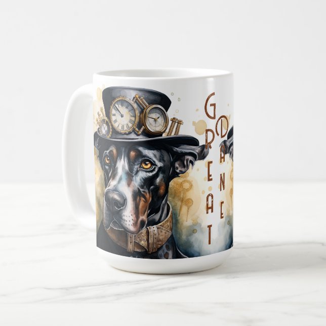 Mug Grand Danois Chien Steampunk (Devant gauche)