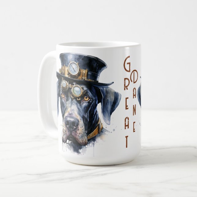 Mug Grand Danois Chien Steampunk (Devant gauche)