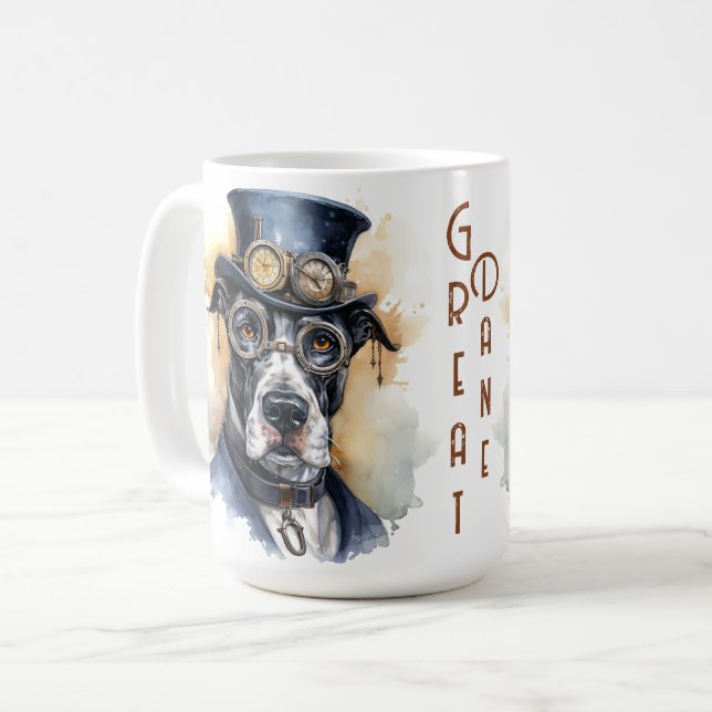 Mug Grand Danois Chien Steampunk (Devant gauche)