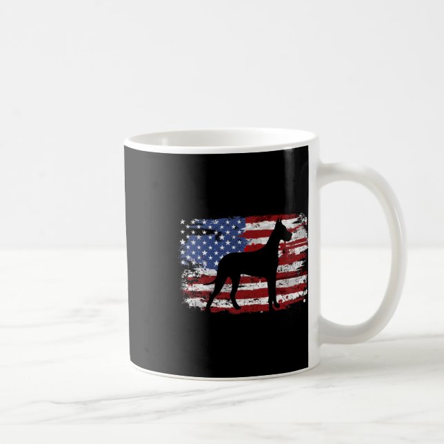 Mug Grand Danois Drapeau Américain Vintage  (Droite)