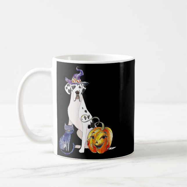 Mug Grand Danois Halloween Chien Arlequin (Gauche)