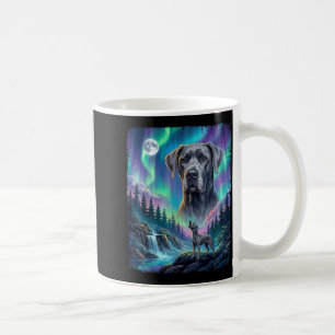 Mug Grand danois hurle aurore boréale lune