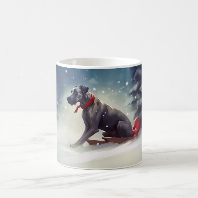 Mug Grand Danois Noël neige hiver (Centre)