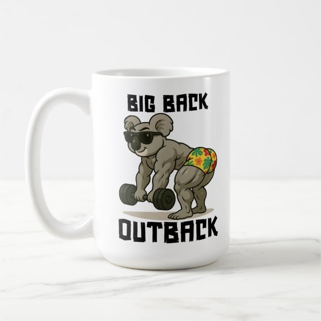Mug Grand dos Outback – Création drôle de koala faisan (Gauche)