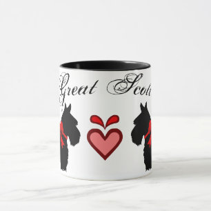 Mug "Grand Écossais !" Scottish Terrier, nœud rouge, c