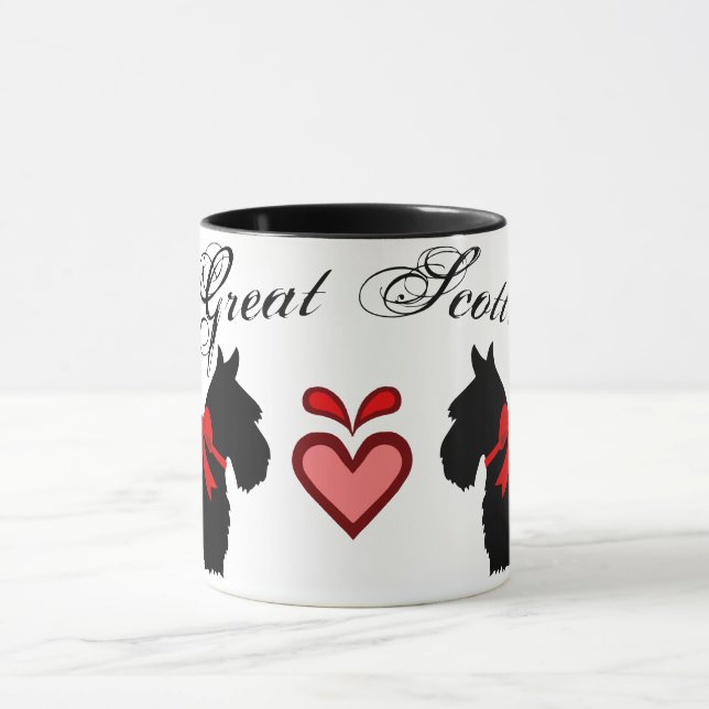 Mug "Grand Écossais !" Scottish Terrier, nœud rouge, c (Centre)