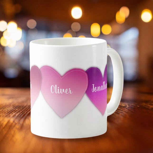 Mug Grand-enfants chaîne de noms personnalisés de coeu (Créateur téléchargé)