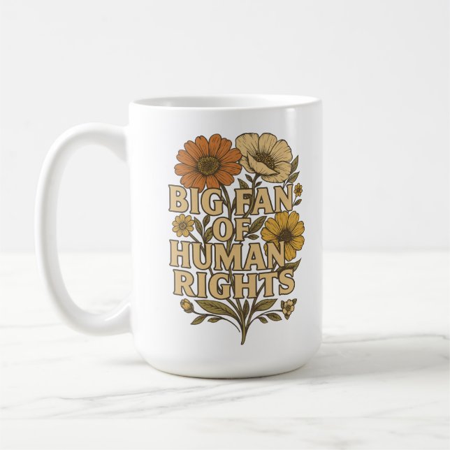 Mug Grand Fan des Droits de l'Homme – Déclaration Flor (Gauche)