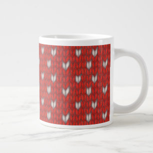 Mug grand format en tricot coeur
