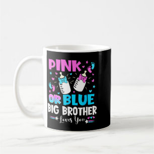 Mug Grand frère aime bébé révélation du sexe Rose ou B