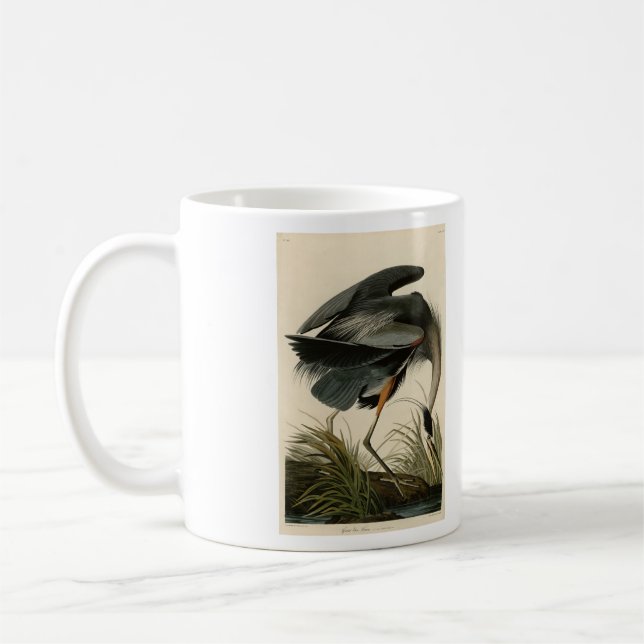 Mug Grand héron bleu des oiseaux d'Amérique d'Audubon (Gauche)