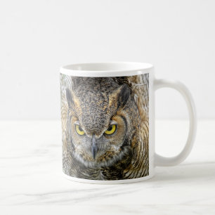 Mug Grand hibou à cornes après des yeux