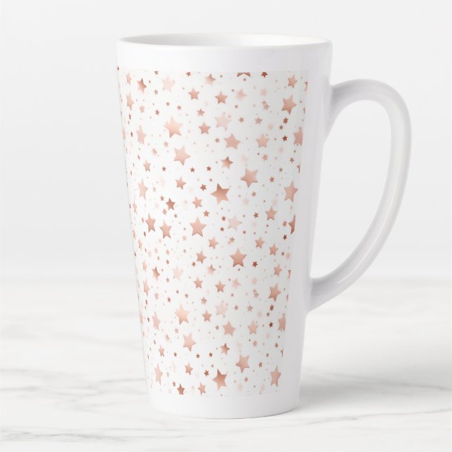 Mug Grand Latte Étoiles Or Rose Délicat (Droite)
