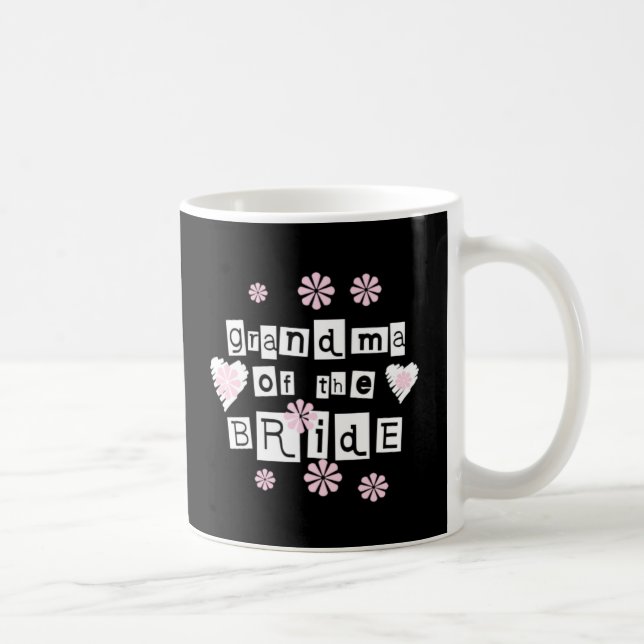 Mug Grand-maman de blanc de jeune mariée sur le noir (Droite)