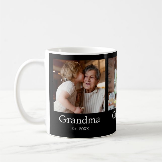 Mug Grand-mère a établi le script moderne 3 Photo (Gauche)