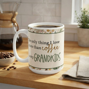 Mug Grand-mère amoureuse de café Noms des petits-enfan