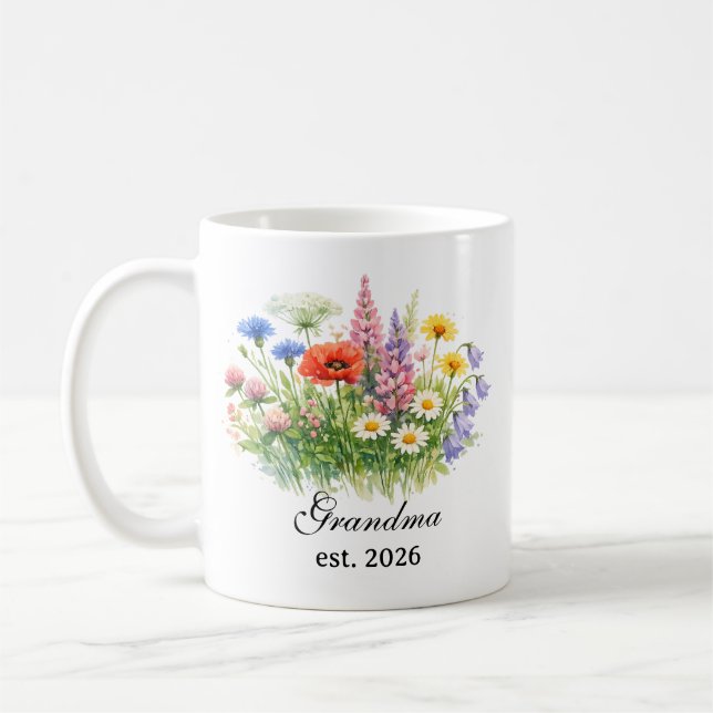 Mug Grand-mère aquarelle Wildflower  (Gauche)
