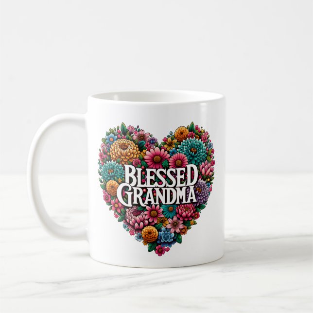 Mug Grand-mère au coeur floral (Gauche)