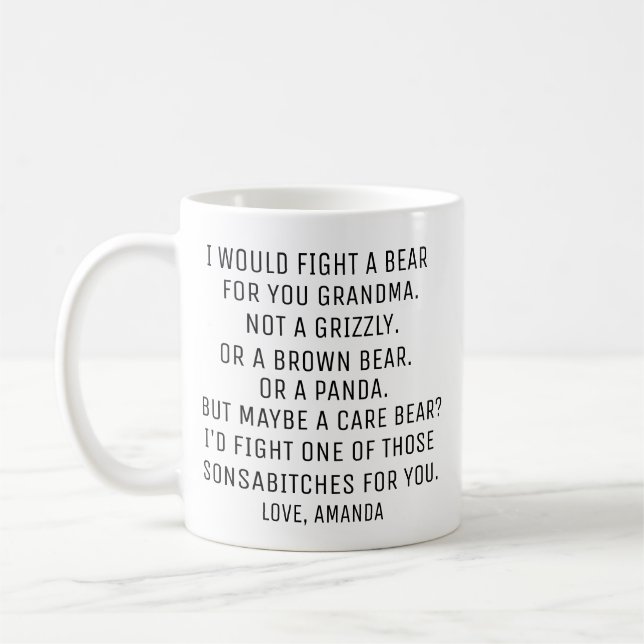 Mug Grand-mère Cadeau, drôle Grand-mère Cadeau personn (Gauche)