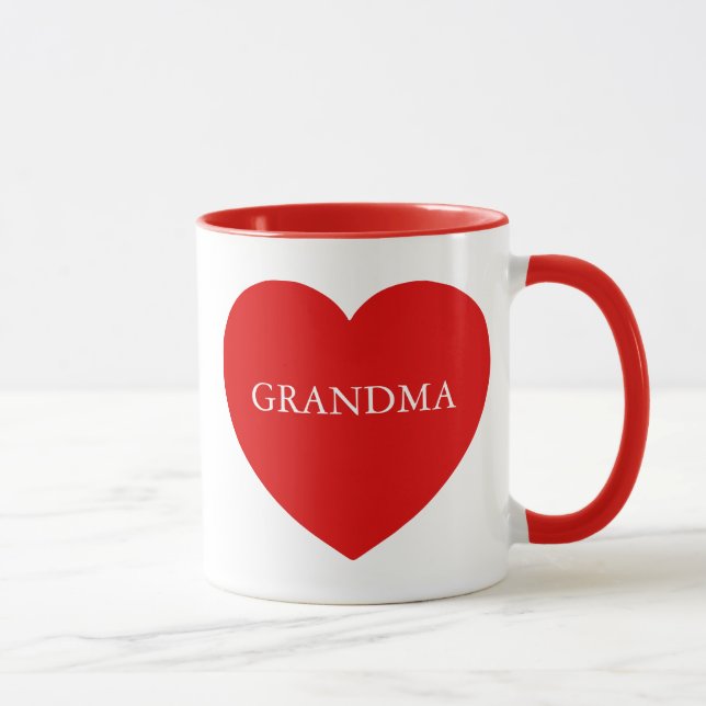 Mug Grand-mère Coeur rouge (Droite)