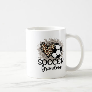 Mug Grand-mère de football Cœur de léopard drôle Fière