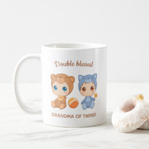 Mug Grand-mère de jumeaux bébé chat ours combinaison
