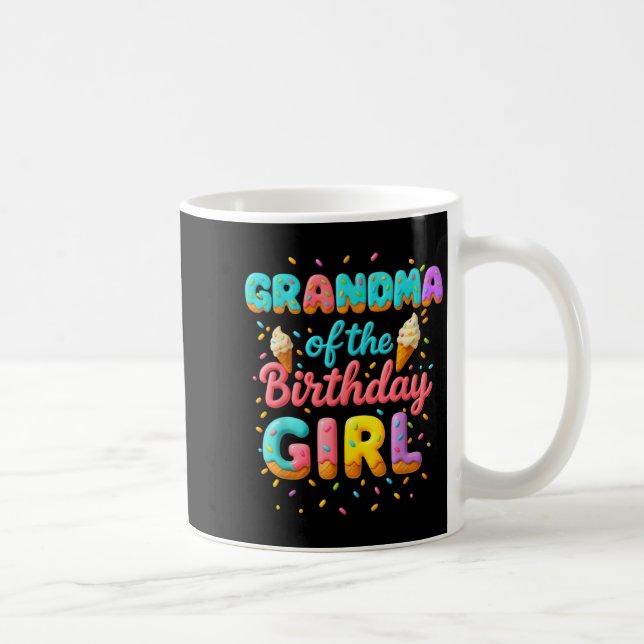Mug Grand-Mère De L'Anniversaire Fille Crème Glace Fam (Droite)