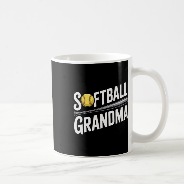 Mug Grand-mère de softball soutenant chaque lancer de  (Droite)