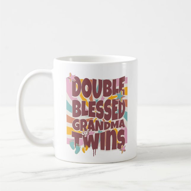 Mug Grand-Mère Double Béni Des Jumeaux 2024 Grand-Pare (Gauche)