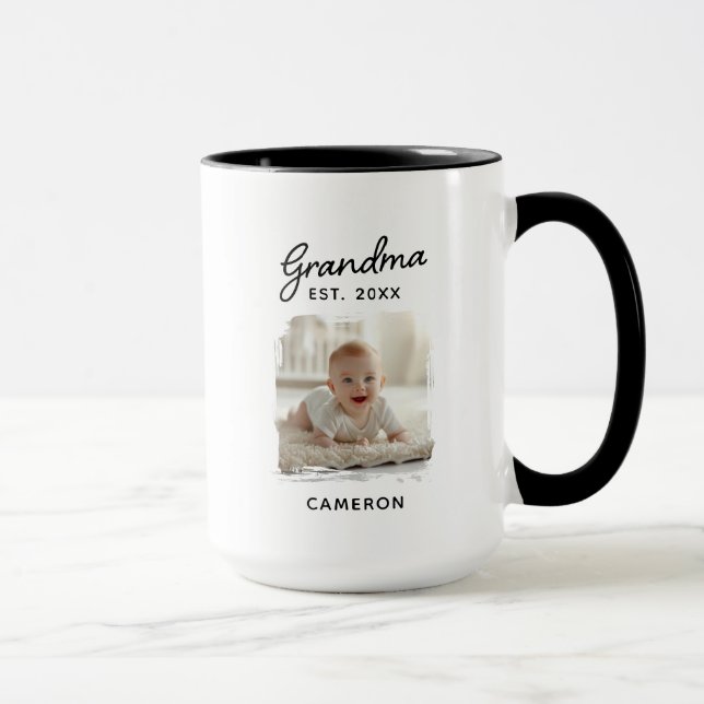 Mug Grand-mère Enfant Photo Date De Création (Droite)