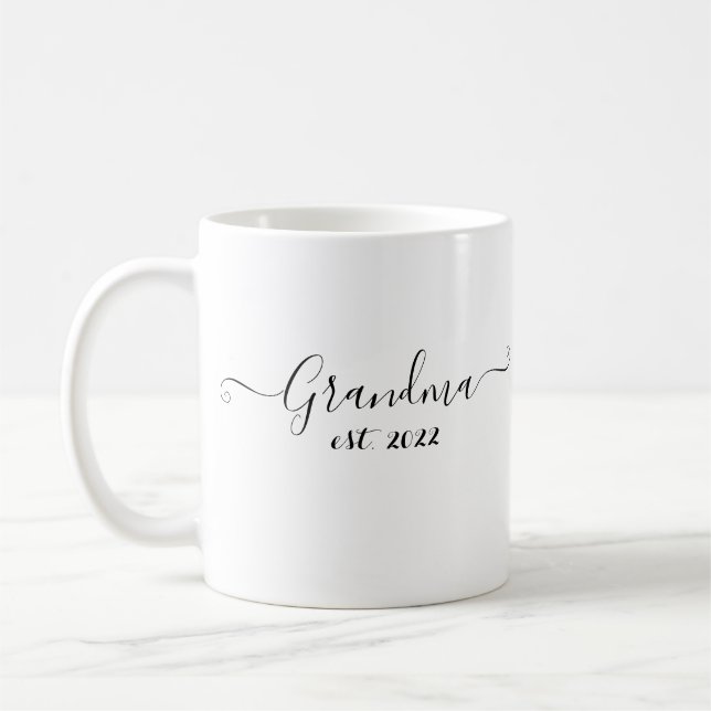 Mug Grand-mère est. Cadeau élégant 2022 pour future gr (Gauche)