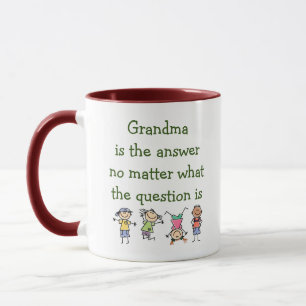 Mug Grand-mère est la réponse Fun Kids