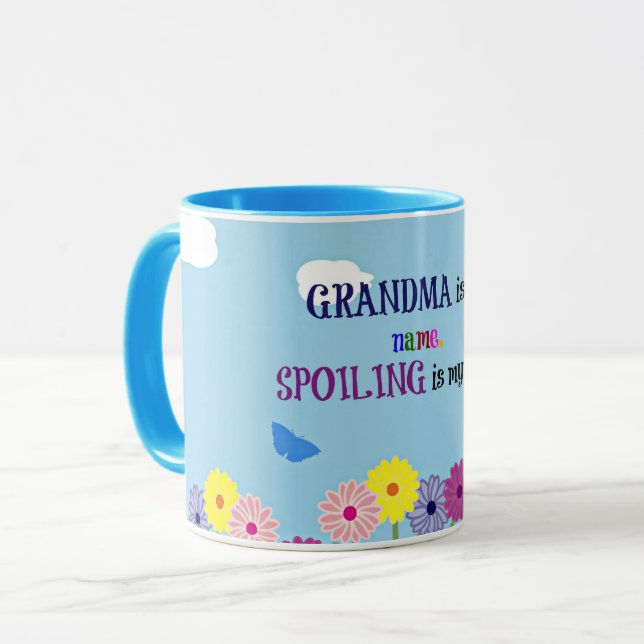 Mug Grand-mère est mon nom. Spoiling est mon jeu. (Devant gauche)