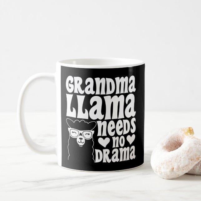 Mug Grand-mère Llama n'a pas besoin de drame Fête des  (Avec donut)
