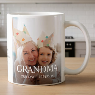 Mug Grand-mère Multi Photo Grand-mère Typographie Mign