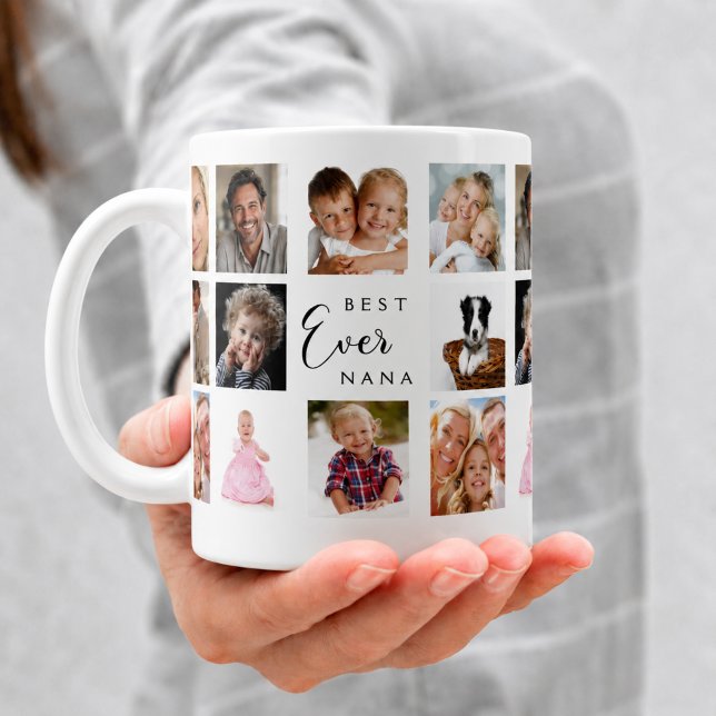 Mug Grand-mère nana collage de photos noir blanc (Créateur téléchargé)