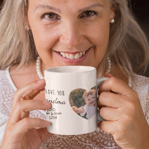 Mug Grand-mère Nous t'aimons Photos personnalisées Coe