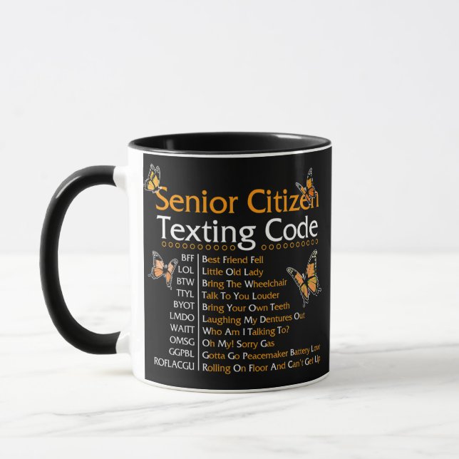 Mug Grand-Mère Ou Grand-Père Du Code De Textes Des Per (Gauche)