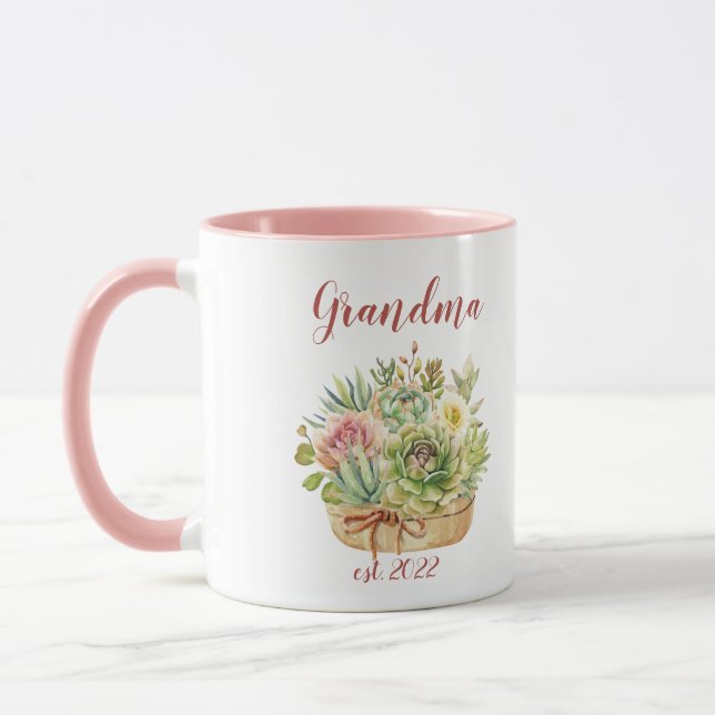 Mug Grand-mère PERSONNALISABLE Date - Première fois Gr (Gauche)