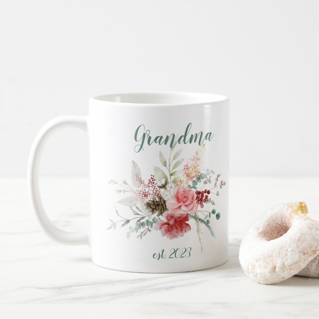 Mug Grand-mère PERSONNALISABLE Date - Première Grand-m (Avec donut)