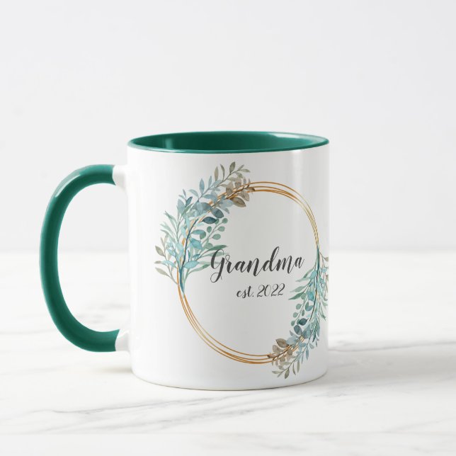 Mug Grand-mère PERSONNALISABLE Date - Première Grand-m (Gauche)