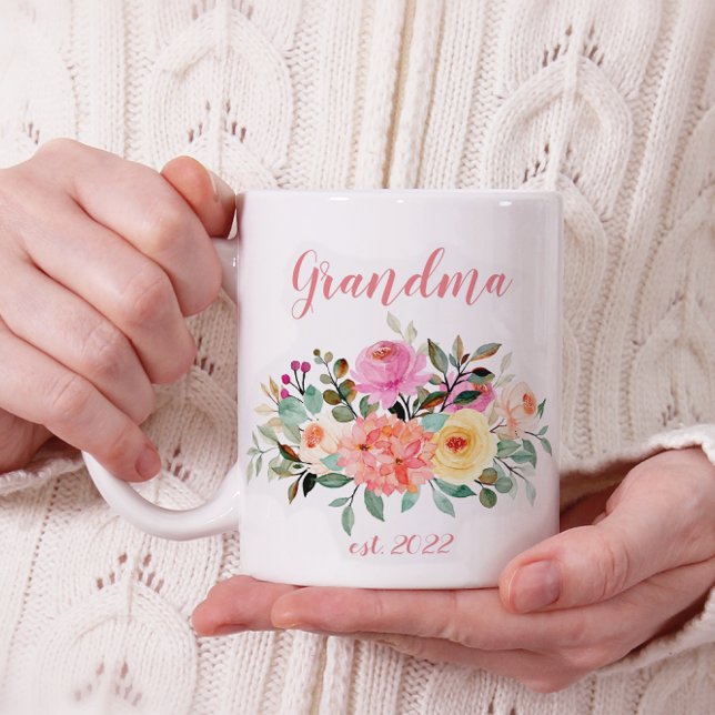 Mug Grand-mère PERSONNALISABLE Date - Première Grand-m (Créateur téléchargé)