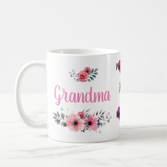 Mug "grand-mère" personnalisé avec les noms des pe (Gauche)