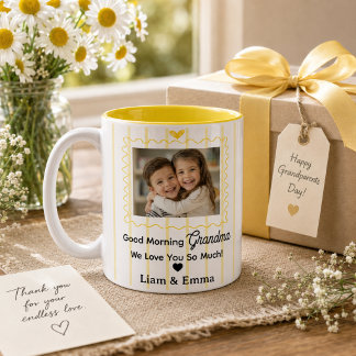 Mug Grand-mère personnalisé avec photo et noms d'e